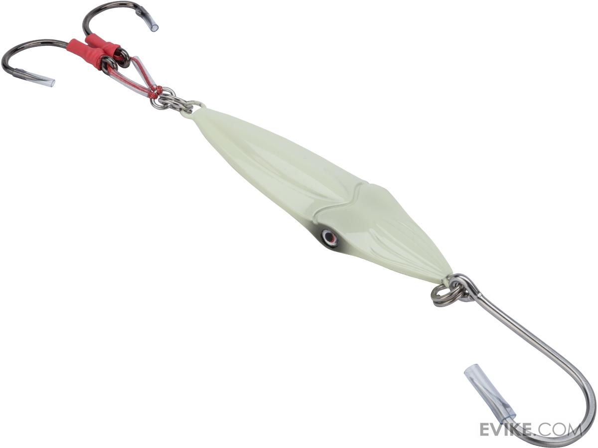 Savage Gear Magnum Squish Jig - 5-inch 8.8oz Pink Zebra Glow Fishing Lure - View #3