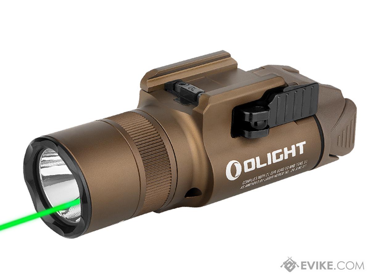 Olight Baldr Pro R Rechargeable Tactical Light with Green Laser (Color: Desert Tan)
