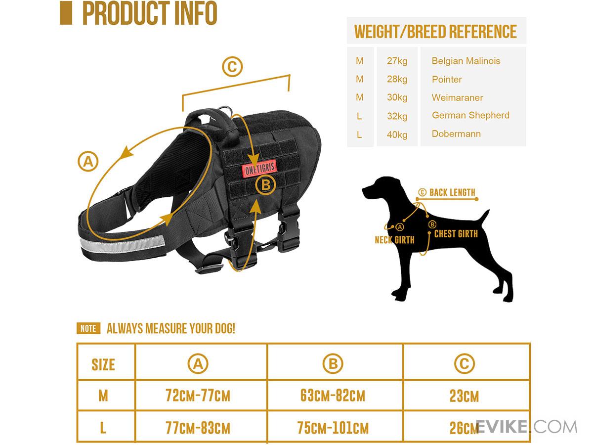 RHINOCEROS K9 Dog Harness (Color Black / Large), Tactical Gear/Apparel, K9