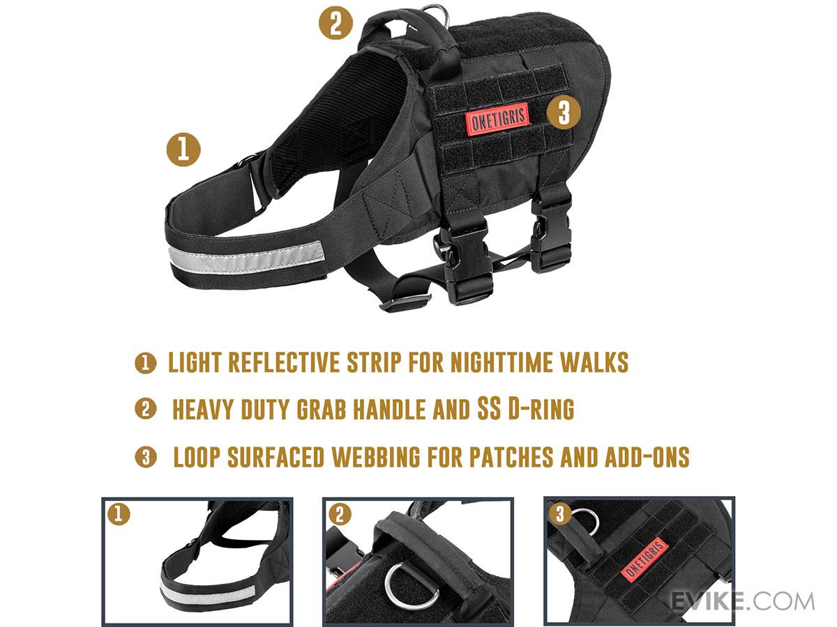 RHINOCEROS K9 Dog Harness (Color Black / Large), Tactical Gear/Apparel, K9