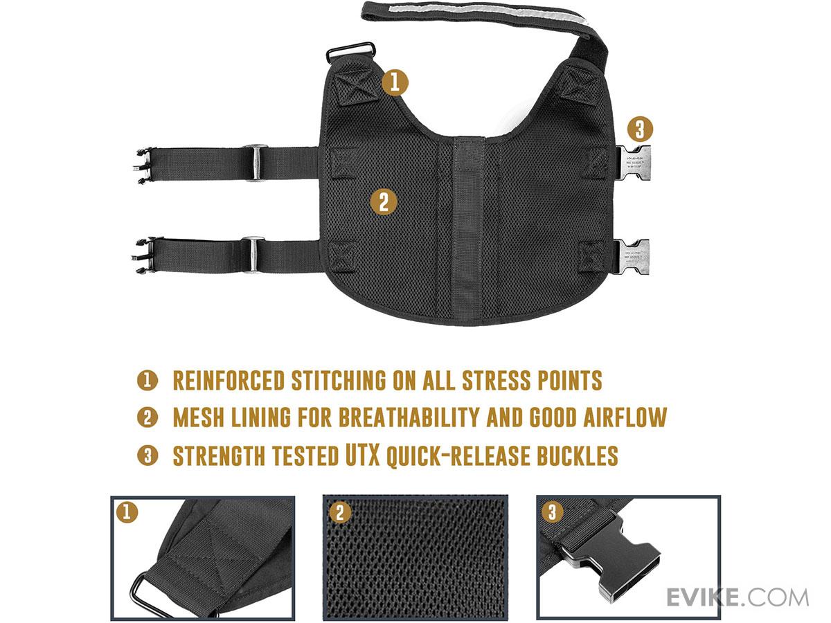 RHINOCEROS K9 Dog Harness (Color Black / Large), Tactical Gear/Apparel, K9