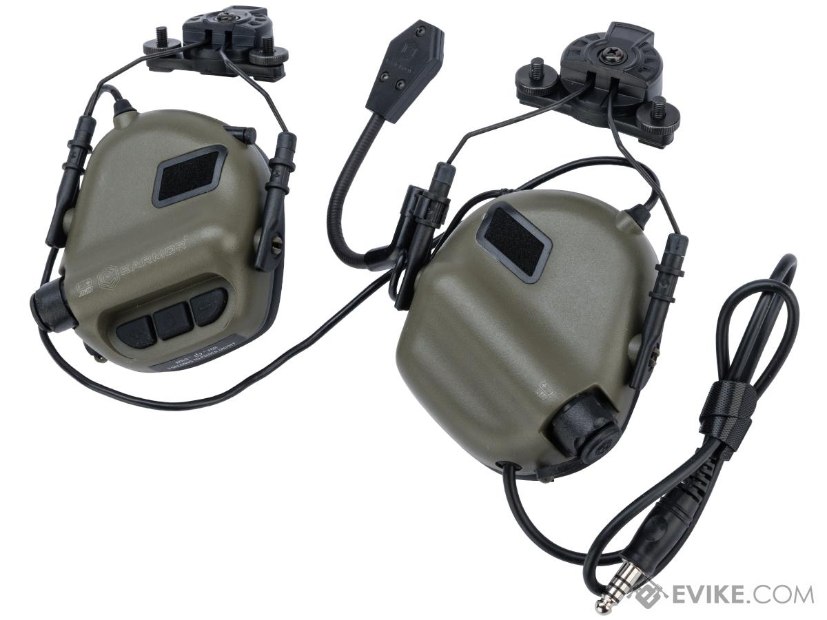Earmor M32H MOD3 Tactical Communication Hearing Protector for Team Wendy Helmet Rails (Color: Foliage Green)