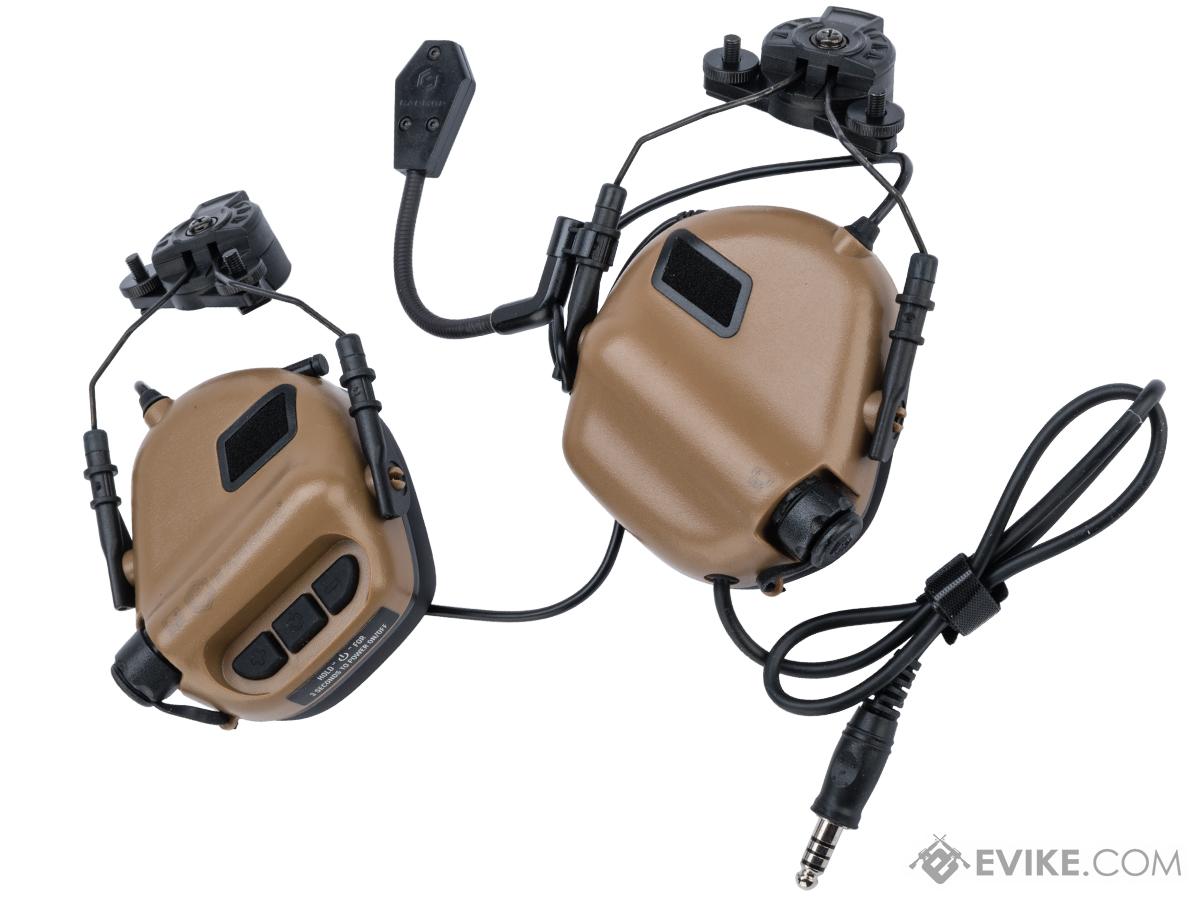 Earmor M32H MOD3 Tactical Communication Hearing Protector for Team Wendy Helmet Rails (Color: Coyote Brown)
