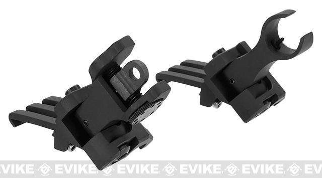 G&P Tactical One O'Clock Off-Set Flip-Up Iron Sights for Weaver / Picatinny / 20mm rails (Color: Black)