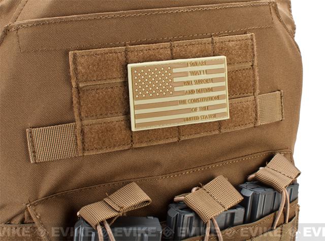 US Flag PVC Hook and Loop Rubber Patch - Oath of Enlistment - Tan ...