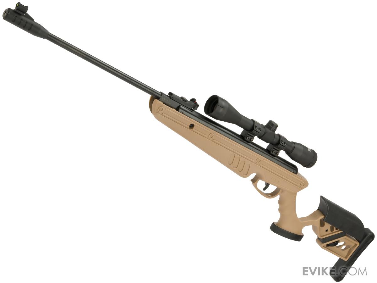 Swiss Arms TG-1 Break Barrel Nitro Piston .177 Air Rifle with 4x32 Scope and Adjustable Stock (Color: Dark Earth)