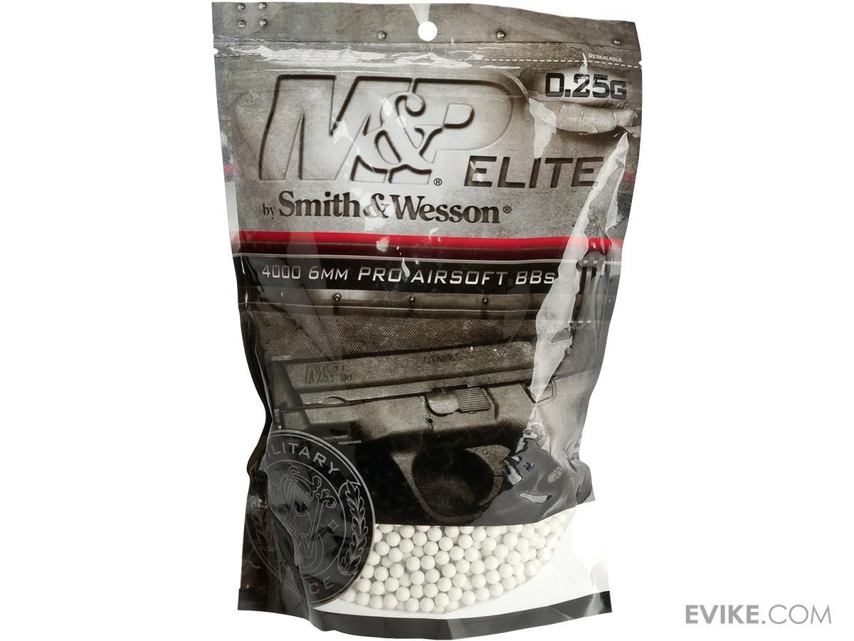 Smith and Wesson M&P Match Grade 6mm Airsoft BBs (Weight: .25g / 4000 Rounds / White)