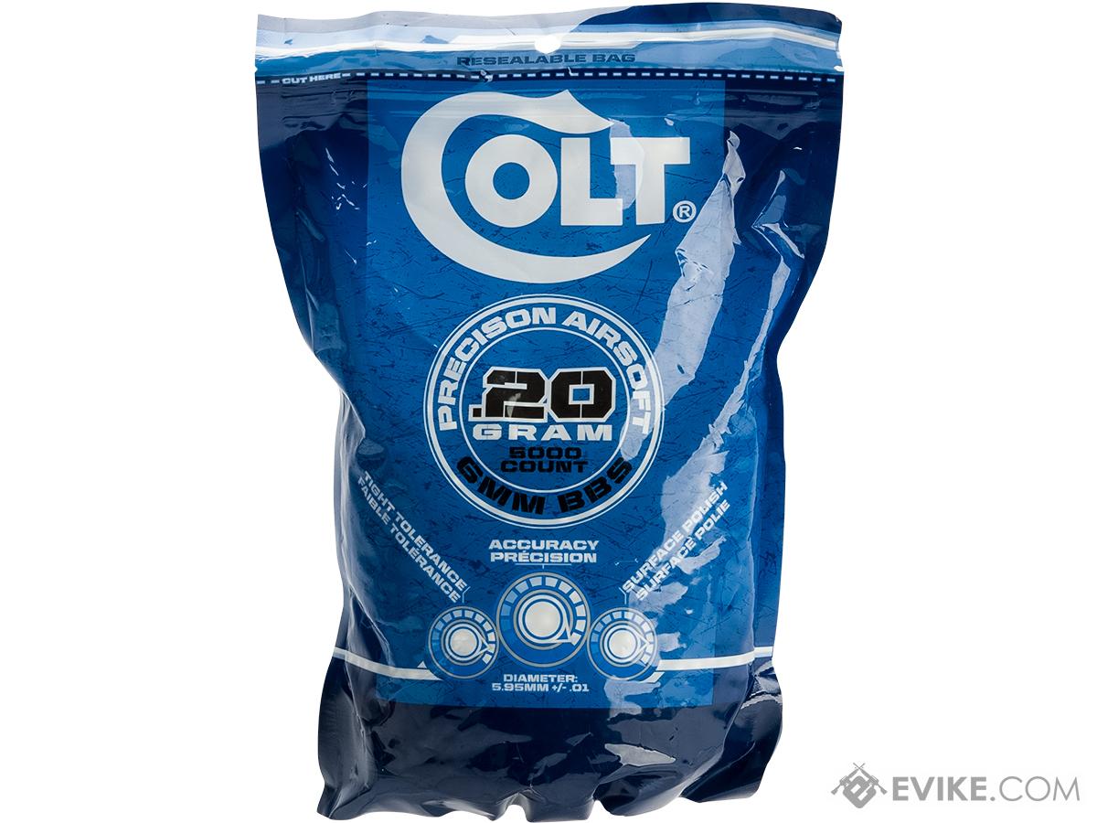 Colt Licensed Premium 6mm High Grade Precision Airsoft BBs (Weight: .20g / 5000 Rounds / White)