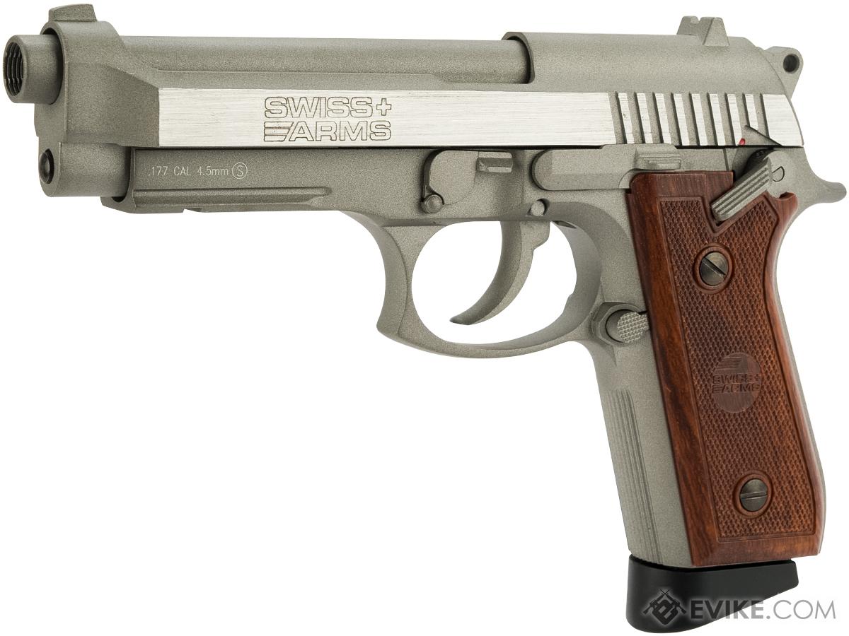 Swiss Arms PT92 Full Metal CO2 Powered Blowback 4.5mm Air Pistol (4.5mm Air Gun) (Color: Silver)