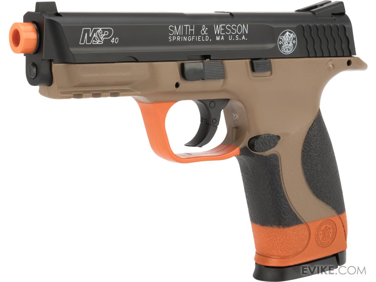 Smith and Wesson M&P40 CO2 Powered Airsoft Gas Pistol (Color: Dual Tone w/ Safety Orange)