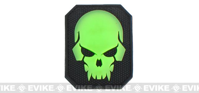 Mil-Spec Monkey Pirate Skull - Large PVC Morale Patch (Color: Glow in the Dark)