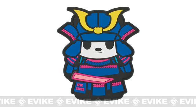 Epik Panda Panda Samurai PVC Rubber Hook and Loop Morale Patch - Light (Blue)