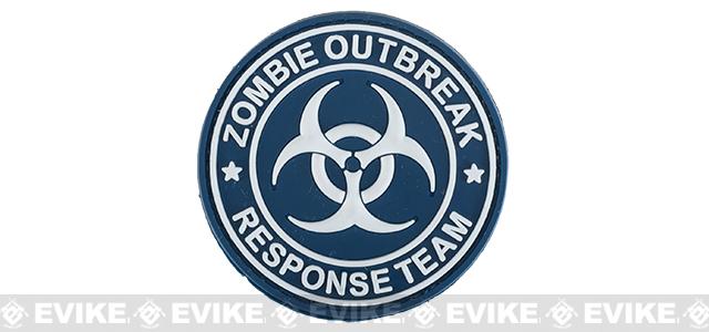 Zombie Outbreak Response Team 60mm PVC Hook and Loop Patch - Blue / White