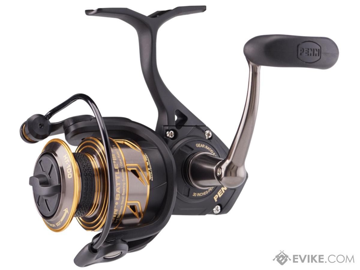 ambidextrous fishing reel Penn Battle III Ambidextrous Reversible Spinning Fishing Reel (Model: Black  Gold / BTLIII2500)