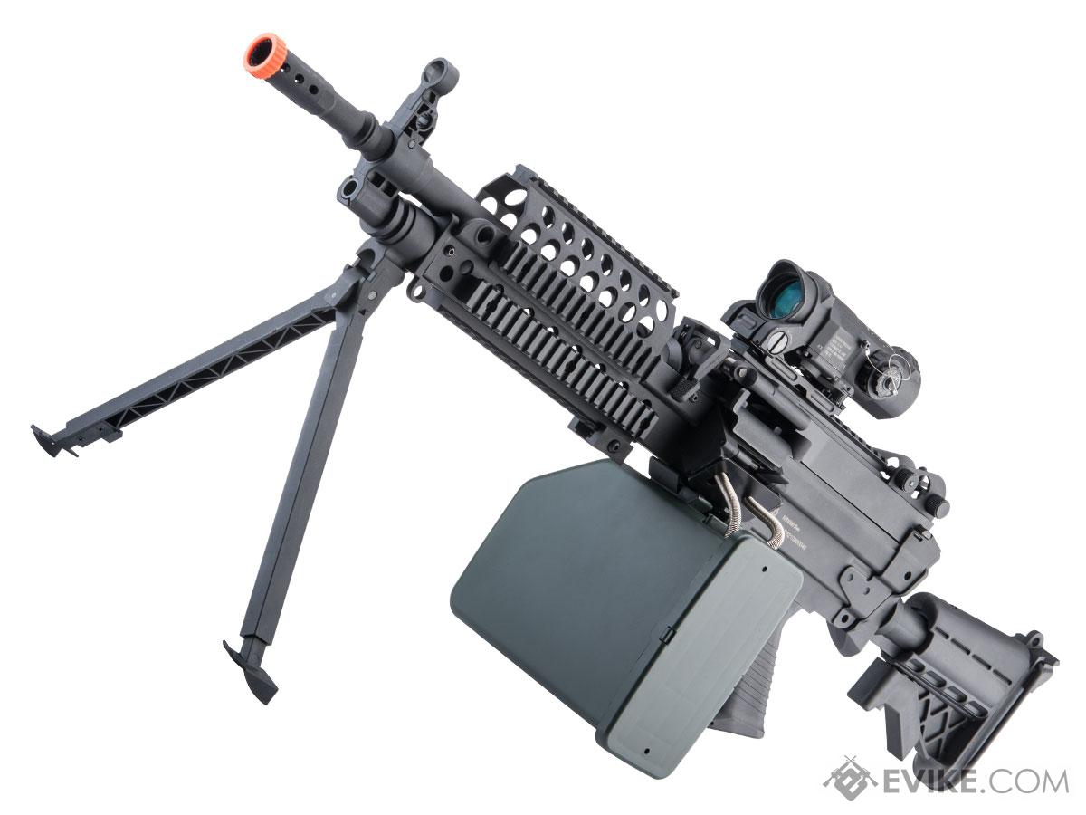 Cybergun FN Licensed M249 MINIMI Featherweight Airsoft Machine Gun (Model: MK46 / 400 FPS / Add 2500rd Box Magazine)