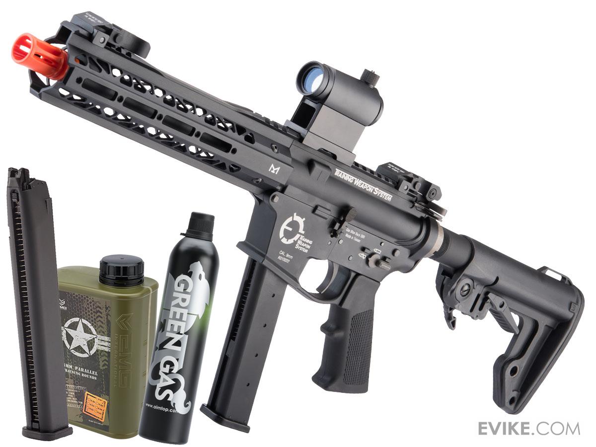 King Arms TWS 9mm Gas Blowback Airsoft Rifle (Model: Carbine / Black / Essentials Package)