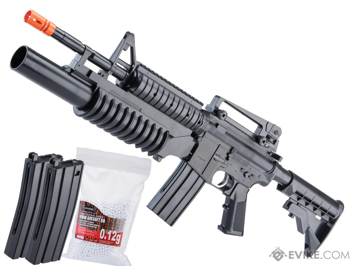 KWC M4A1 Spring Powered Airsoft Rifle w/ Mock Underbarrel M203 Launcher (Package: Reload Package)