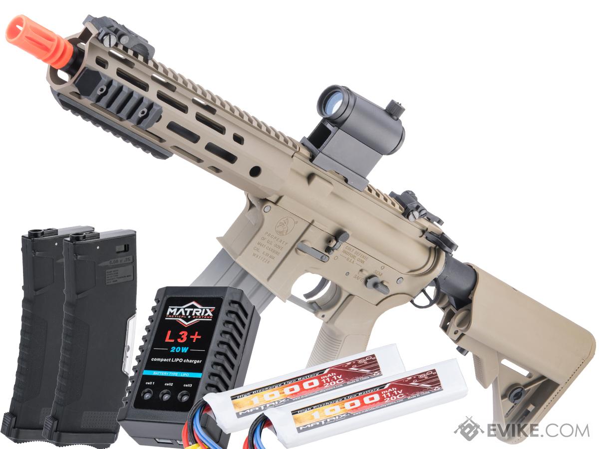Cybergun Licensed Colt Sportsline M4 AEG Rifle w/ G3 Micro-Switch Gearbox (Model: URX4 9.5 / Tan / Go Airsoft Package)