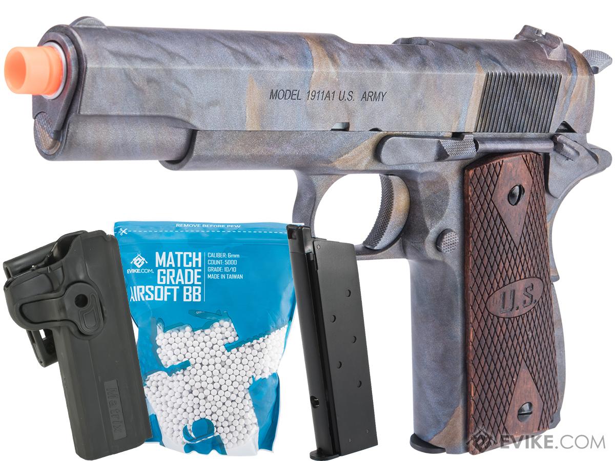 Auto-Ordnance Licensed Custom 1911 Gas Blowback Pistol Licensed by Cybergun x AW Customs (Model: Marble / Carry Package)