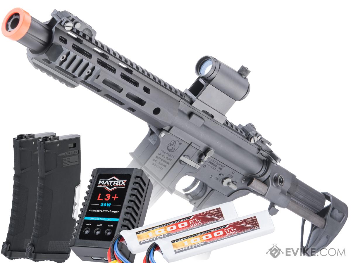 Cybergun Licensed Colt Sportsline M4 AEG Rifle w/ G3 Micro-Switch Gearbox (Model: URX4 PDW SD / Black / Go Airsoft Package)