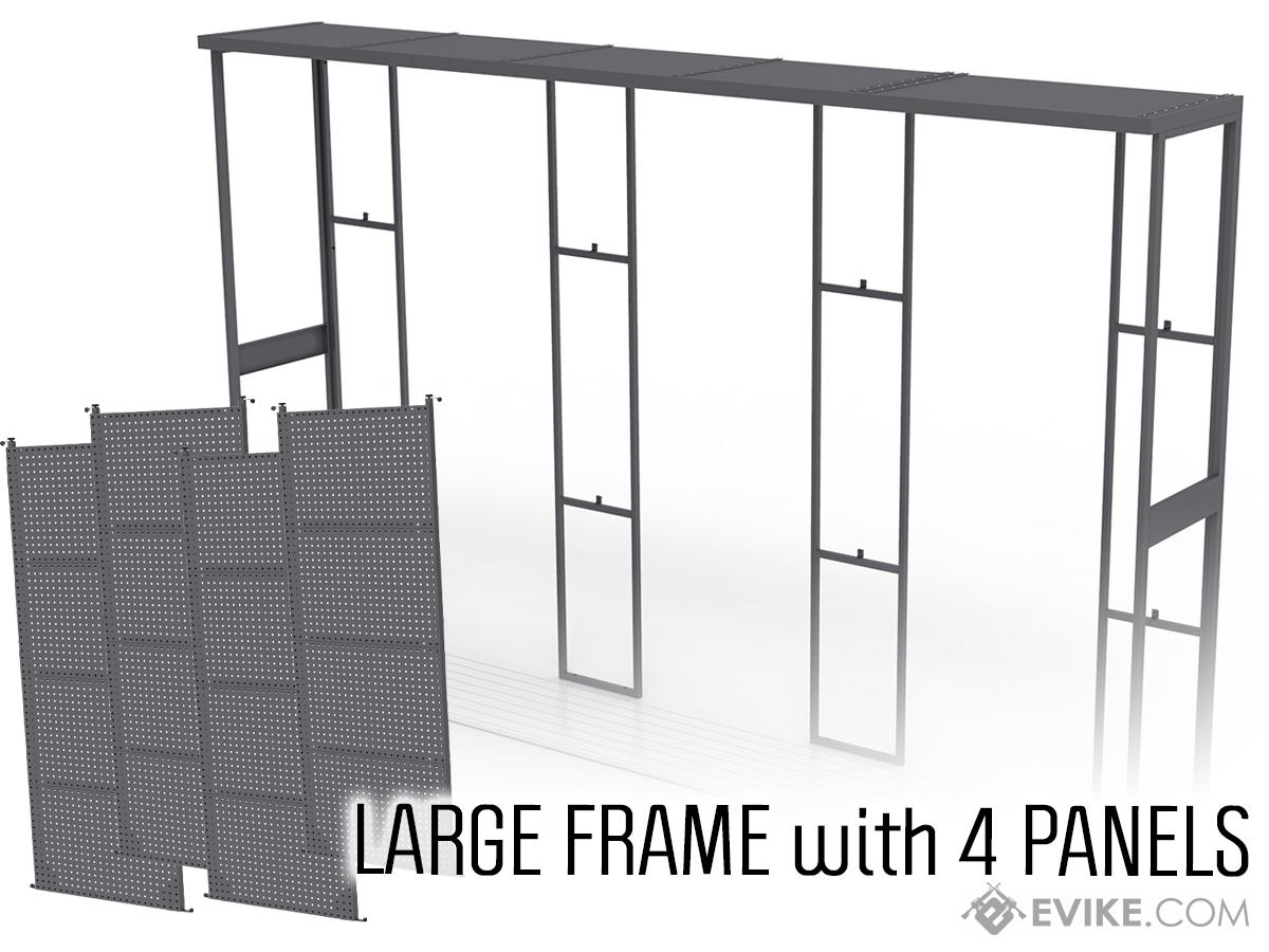 EMG Battle Wall System Weapon Display & Storage Solution Modular Sliding Wall Rack (Model: Complete Large Frame w/ 4x Panels)
