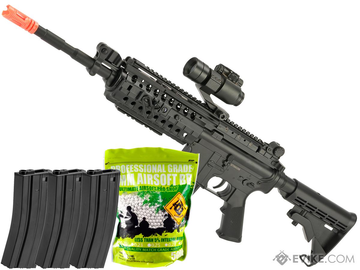 CYMA AEG Mag Compatible Full Size M4 Airsoft Spring Powered Rifle (Model: M4 S-System / Reload Package)