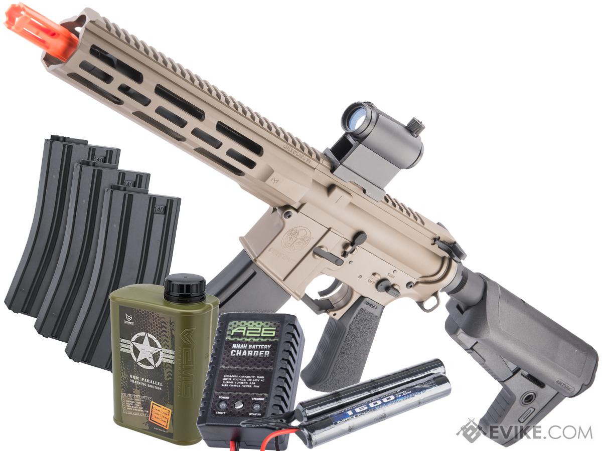 Krytac Alpha CRB-M Airsoft AEG Rifle (Model: Tan / Go Airsoft Package)