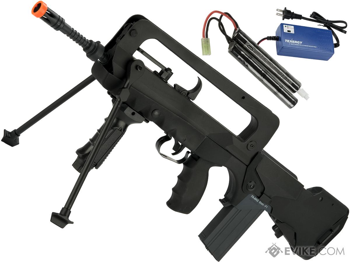 FAMAS Bullpup Airsoft AEG Rifle Fully Licensed by Cybergun (Model: F1 EVO w/ MOSFET / Battery Package)
