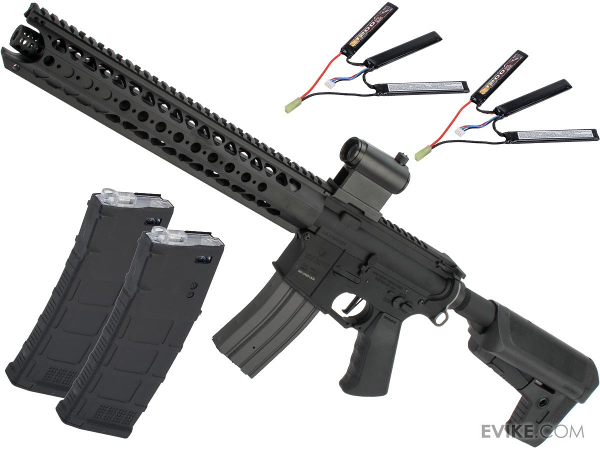 Krytac War Sport Licensed LVOA-S M4 Carbine Airsoft AEG Rifle (Model: Black / 400 FPS / Contractor Package)