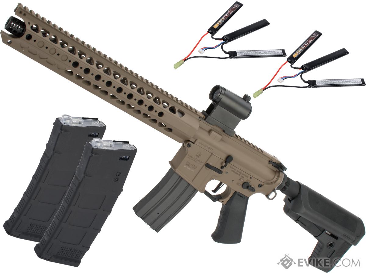 Krytac War Sport Licensed LVOA-S M4 Carbine Airsoft AEG Rifle (Model: Flat Dark Earth / 350 FPS / Contractor Package)