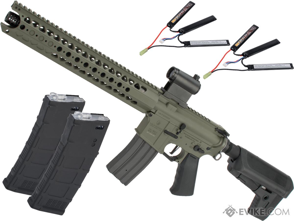 Krytac War Sport Licensed LVOA-S M4 Carbine Airsoft AEG Rifle (Model: Foliage Green / 350 FPS / Contractor Package)