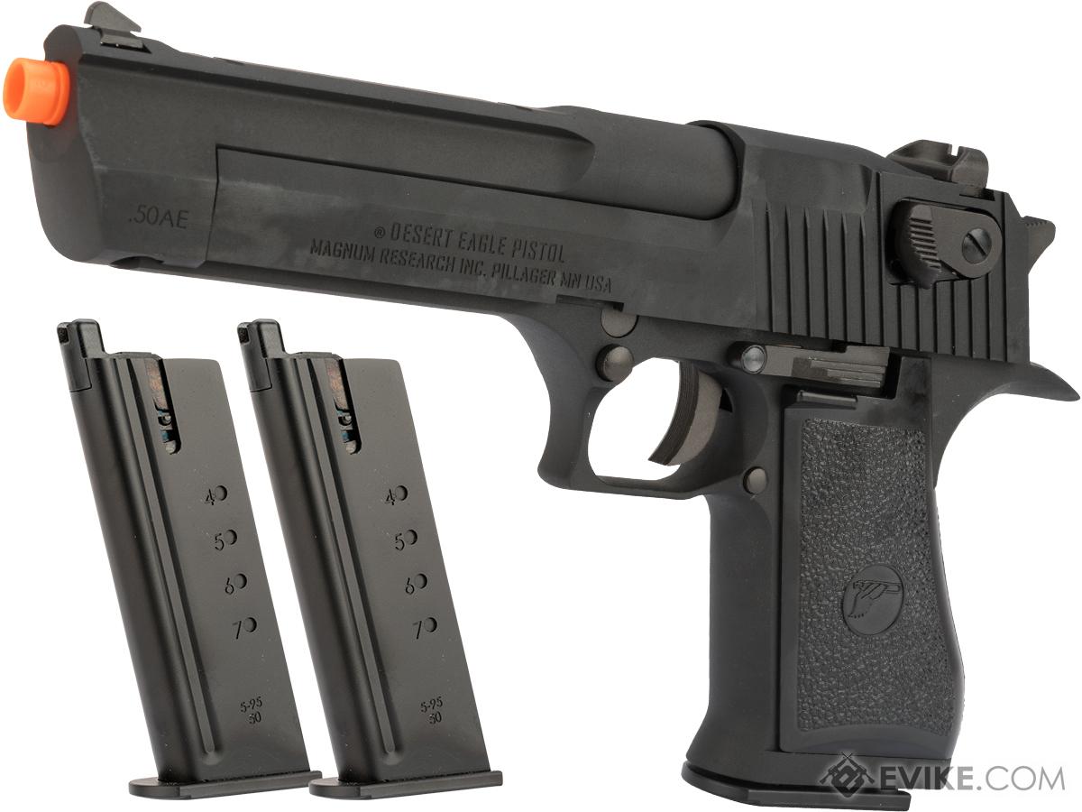 WE-Tech Desert Eagle .50 AE Full Metal Gas Blowback Airsoft Pistol by Cybergun (Color: Black / Green Gas / Reload Package)