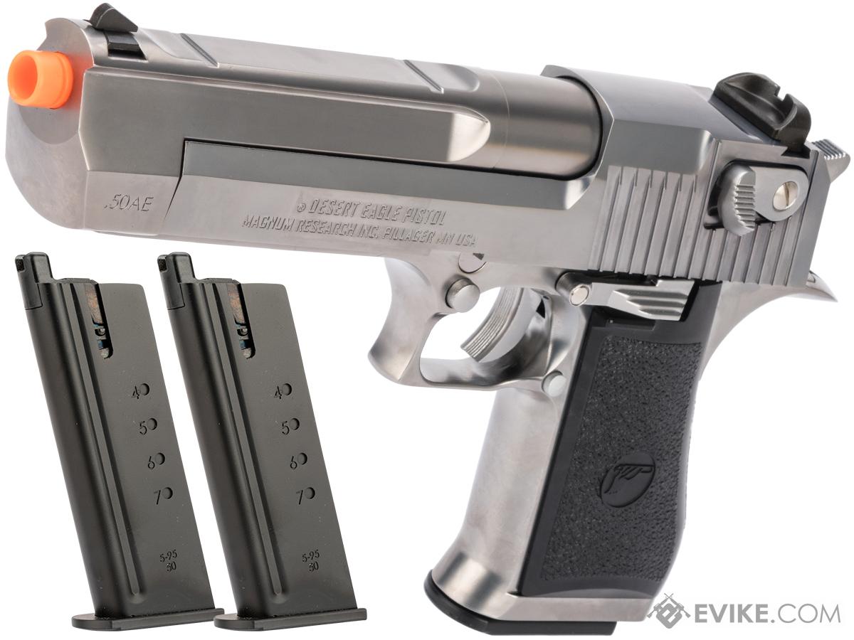 WE-Tech Desert Eagle .50 AE Full Metal Gas Blowback Airsoft Pistol by Cybergun (Color: Chrome / Green Gas / Reload Package)