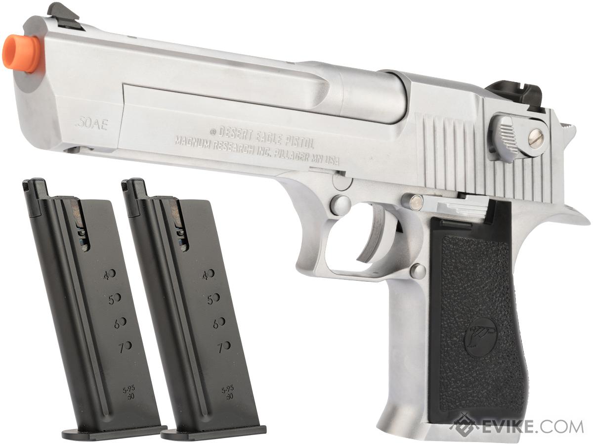 WE-Tech Desert Eagle .50 AE Full Metal Gas Blowback Airsoft Pistol by Cybergun (Color: Silver / Green Gas / Reload Package)