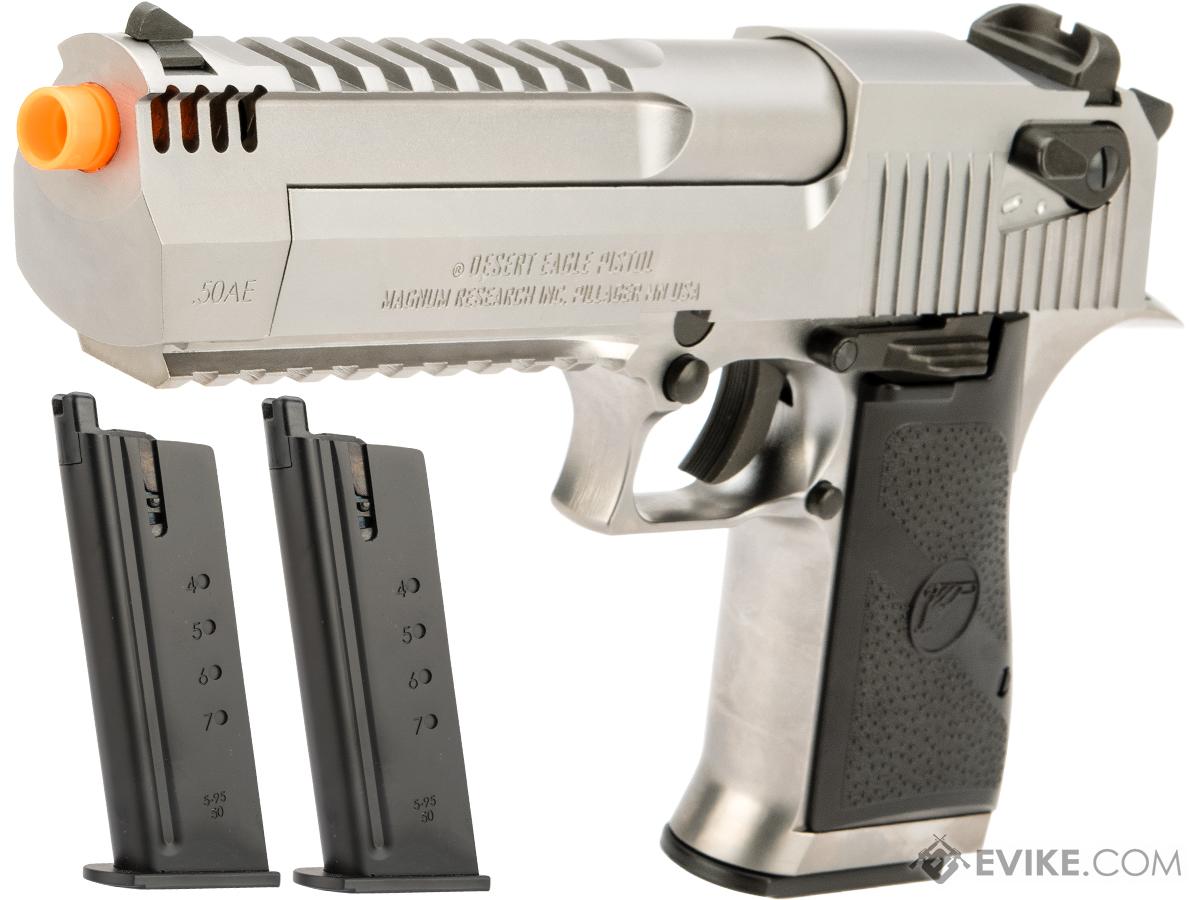 Desert Eagle Licensed L6 .50AE Full Metal Gas Blowback Airsoft Pistol by Cybergun (Color: Silver / Green Gas / Reload Package)