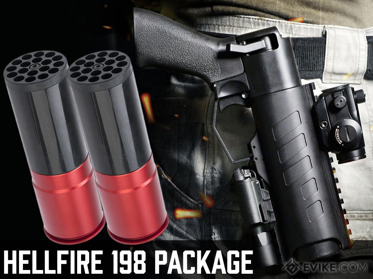 APS THOR PowerUp 40mm Airsoft Grenade Launcher Pistol w/ Quick Detach Belt Loop (Model: HellFire 198 Package)