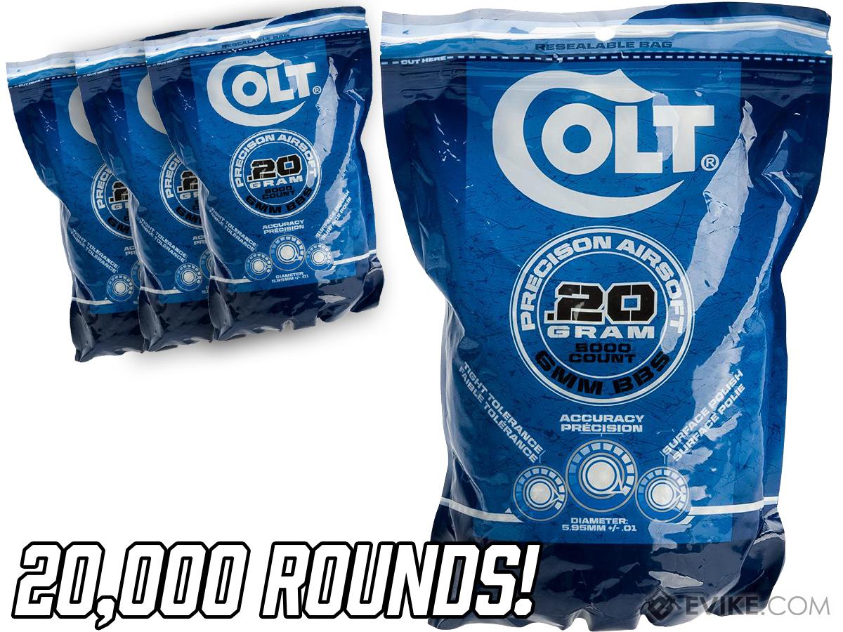 Colt Licensed Premium 6mm High Grade Precision Airsoft BBs (Weight: .20g / 20,000 Rounds / White)