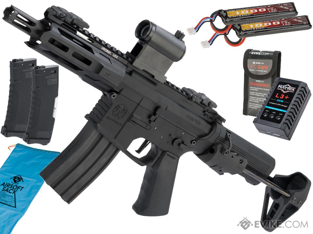 Krytac Trident MKII PDW-M Airsoft AEG Rifle (Color: Black / Go Airsoft Package)