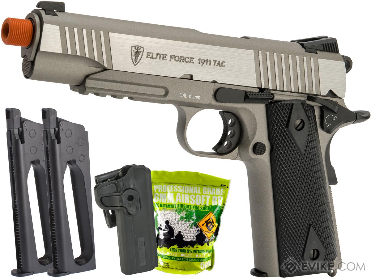 Elite Force Full Metal Gen 3 1911 Tactical CO2 Airsoft Gas Blowback Pistol (Color: Stainless / Carry Package)