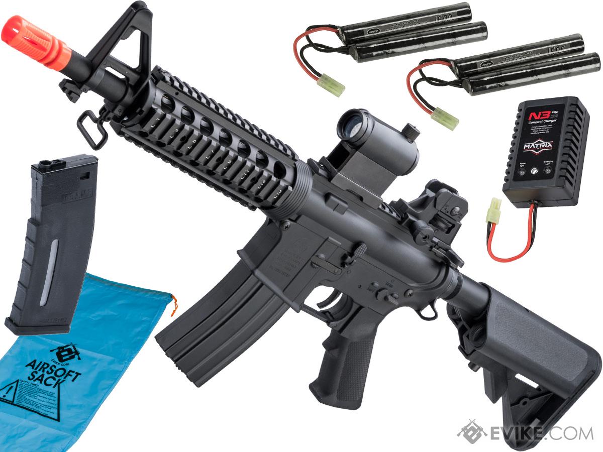 Cybergun Colt Licensed M4 Airsoft AEG w/ Metal Gearbox (Model: M4 CQB RIS / 360 FPS / Go Airsoft Package)