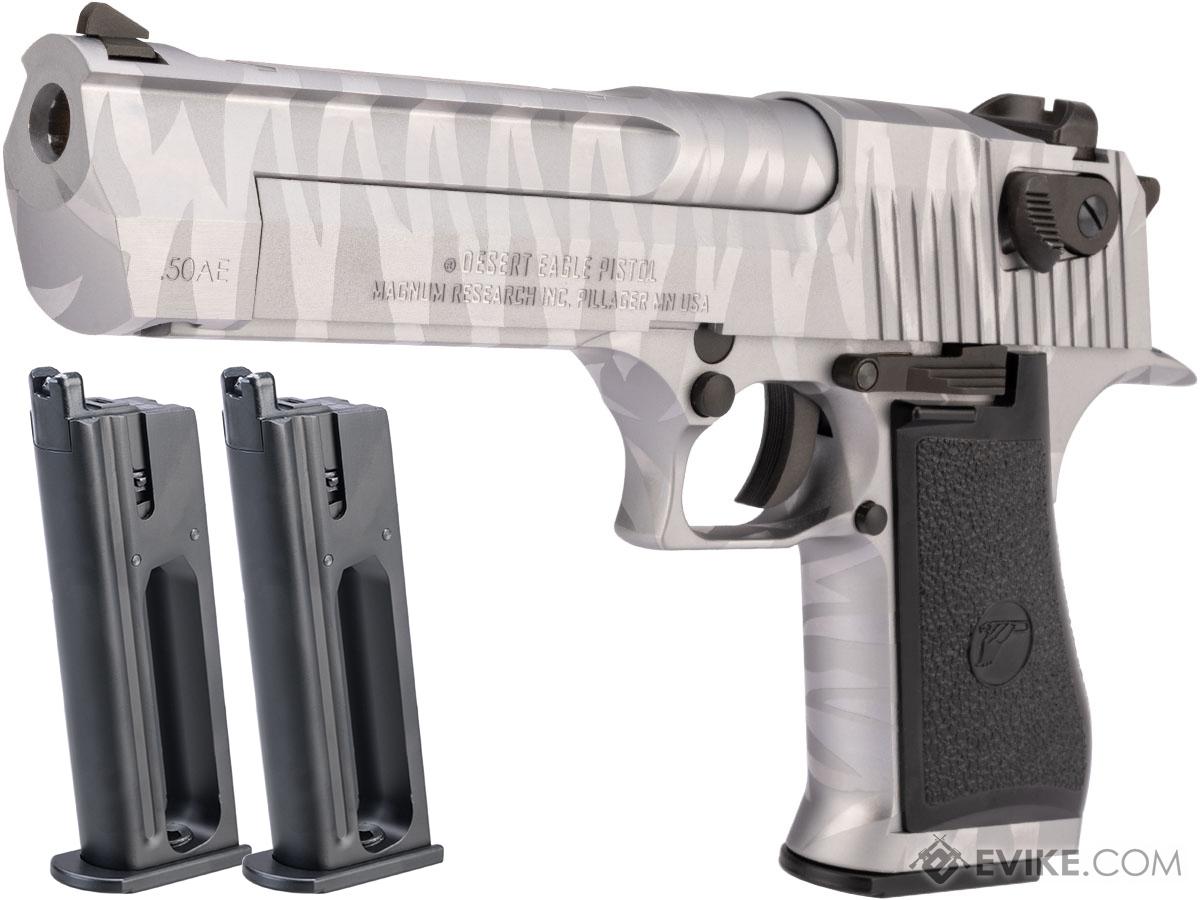 WE-Tech Desert Eagle .50 AE Full Metal Gas Blowback Airsoft Pistol by Cybergun (Color: Silver Tigerstripe / CO2 / Reload Package)