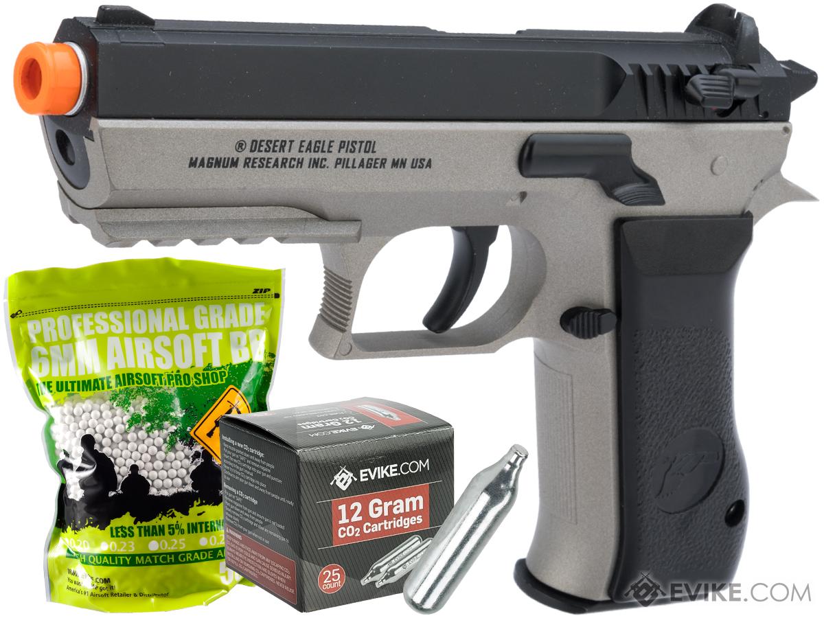 Magnum Research Jericho 941 Baby Desert Eagle Airsoft CO2 Pistol by Cybergun (Color: Black & Grey / Starter Package)