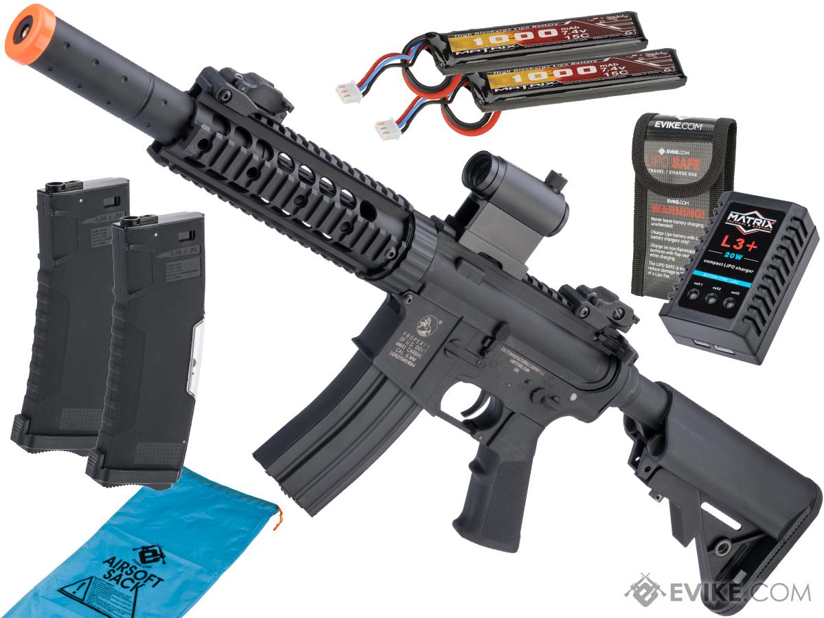 Cybergun Licensed Colt Sportsline M4 AEG Rifle w/ G3 Micro-Switch Gearbox (Model: Silent Ops 7 / Black / Go Airsoft Package)