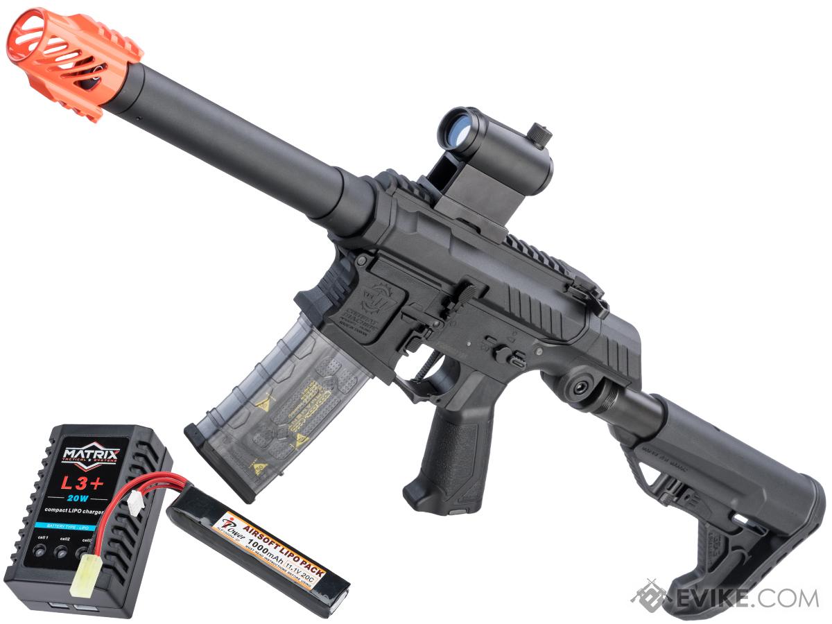 G&G SSG-1 USR Airsoft AEG Rifle w/ Variable Angle Stock and ETU MOSFET (Color: Black / Battery and Charger Package)