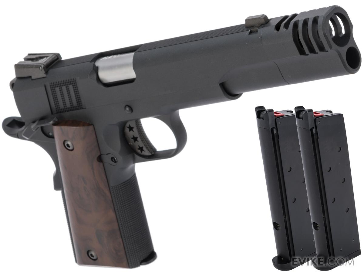 AW Custom NE31 Hitman Series 1911 Gas Blowback Pistol w/ Muzzle Compensator (Color: Black / Reload Package)