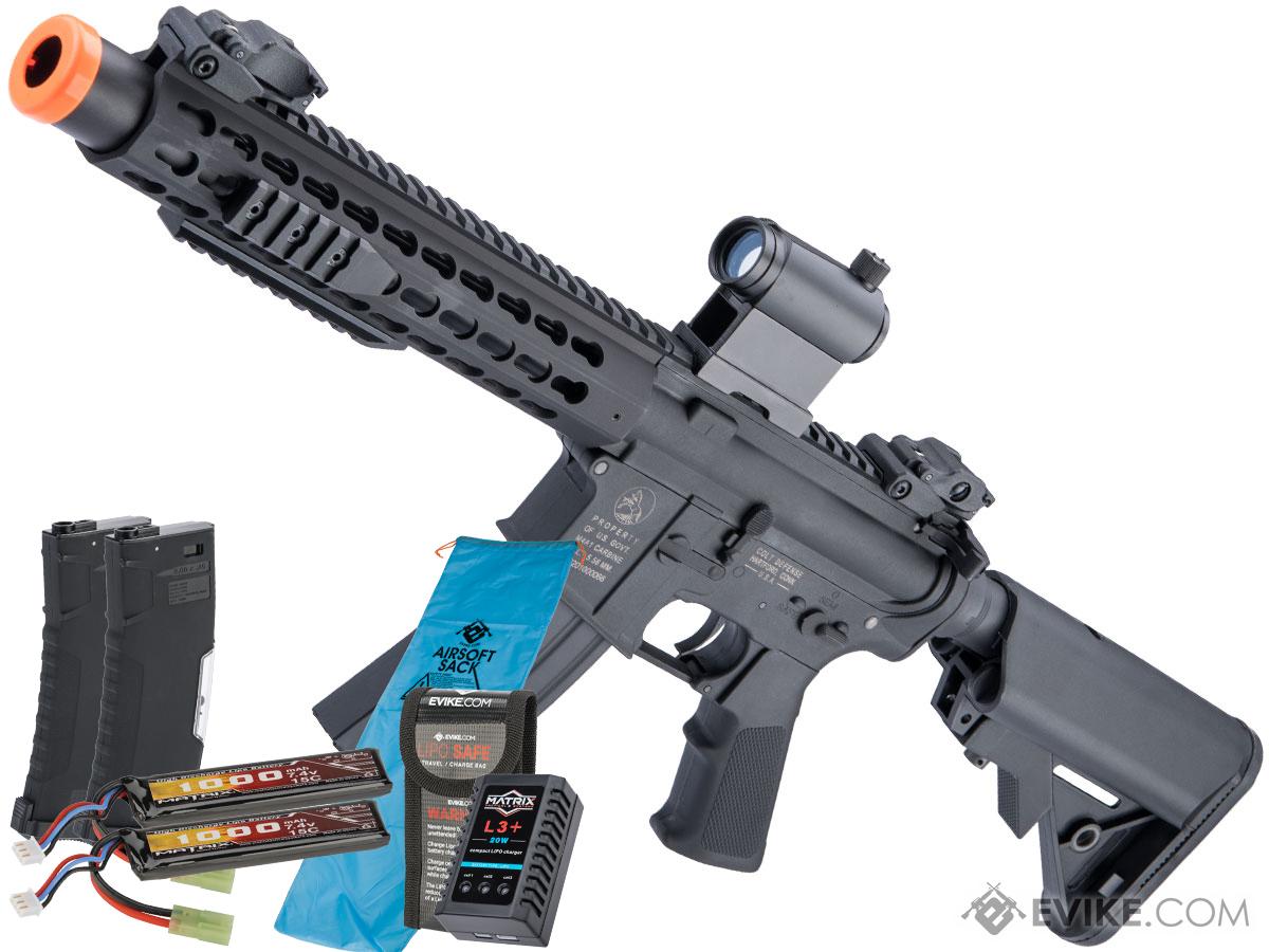 Cybergun Licensed Colt Sportsline M4 AEG Rifle w/ G3 Micro-Switch Gearbox (Model: Keymod 10 / Black / Go Airsoft Package)