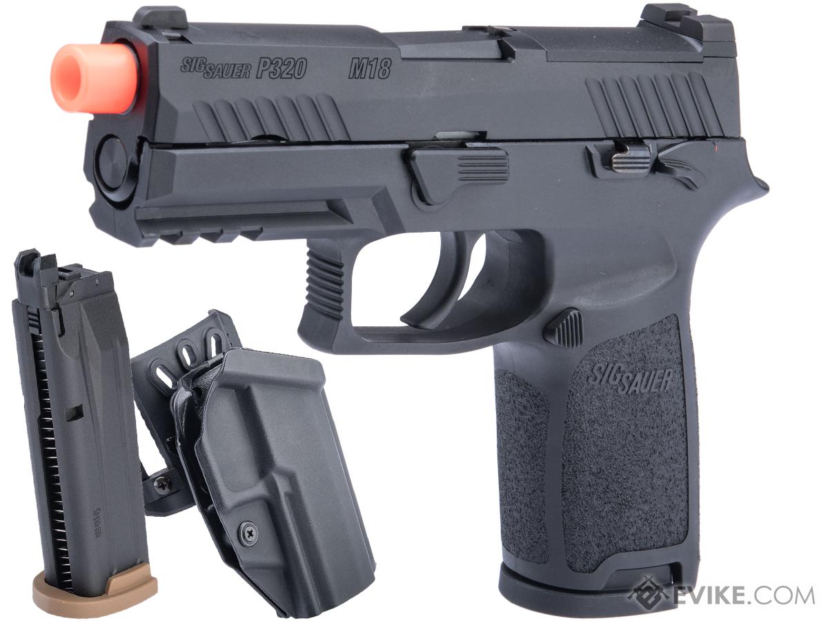 Evike.com Exclusive SIG Sauer ProForce P320 M18 MHS Airsoft GBB Pistol (Model: Black / Green Gas / Carry Package)