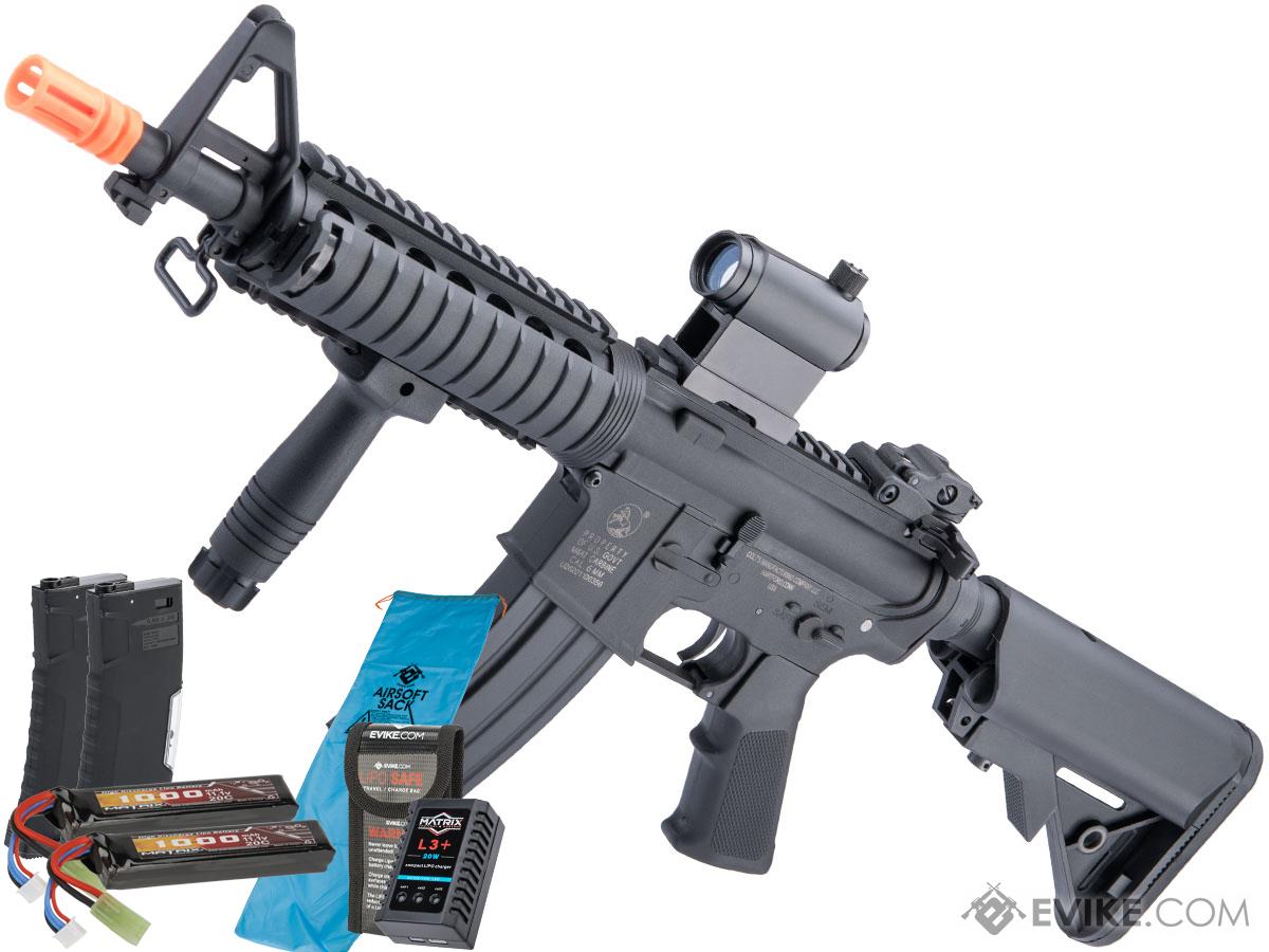 Cybergun Licensed Colt Sportsline M4 AEG Rifle w/ G3 Micro-Switch Gearbox (Model: Rainbow 10.5 / Black / Go Airsoft Package)