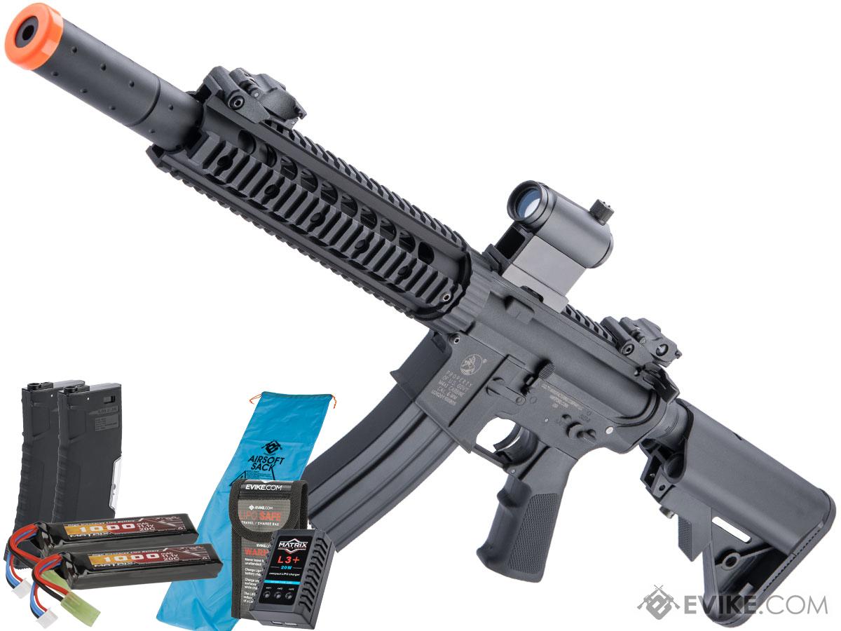 Cybergun Licensed Colt Sportsline M4 AEG Rifle w/ G3 Micro-Switch Gearbox (Model: Silent Ops 9 / Black / Go Airsoft Package)