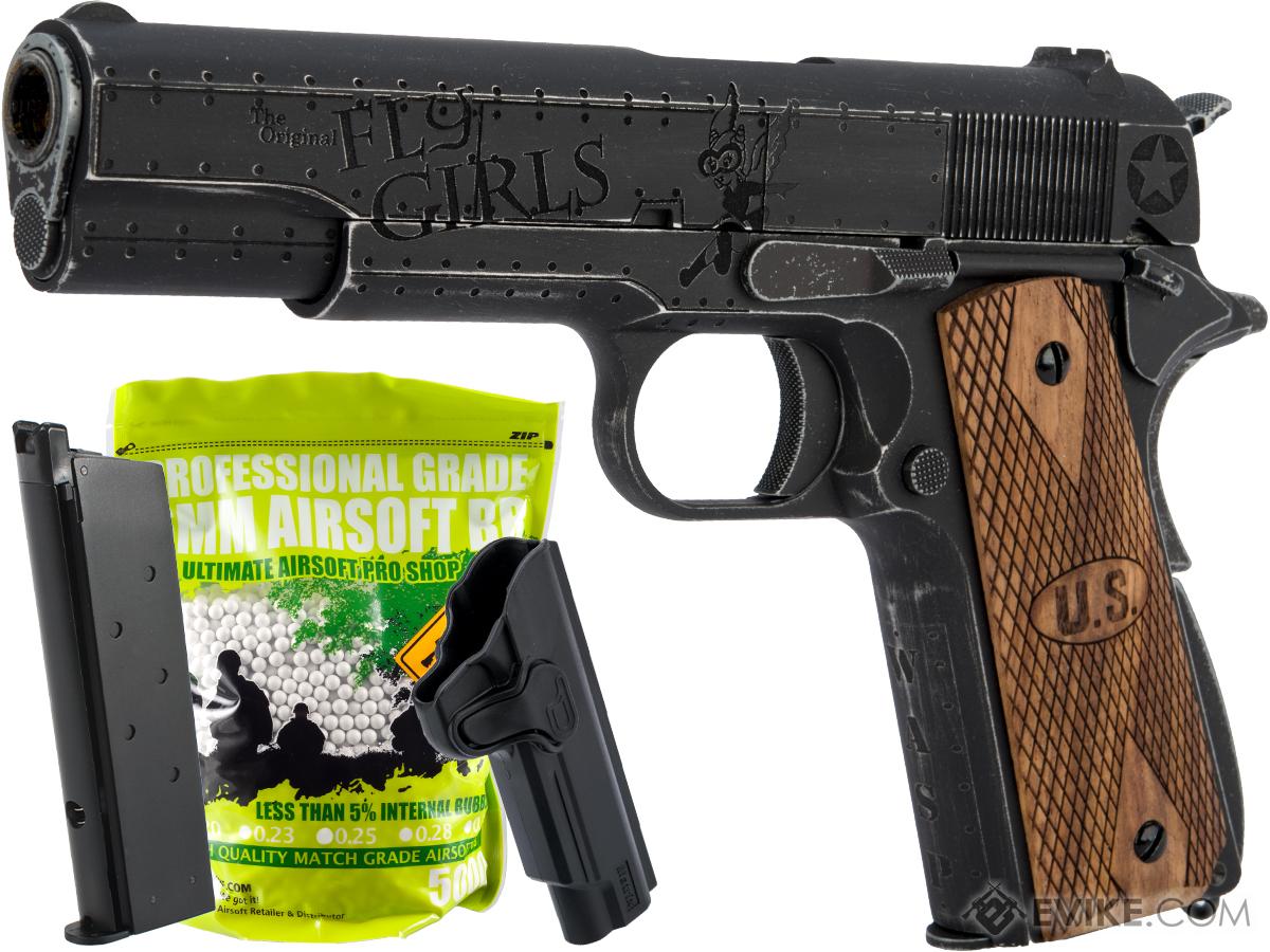 Auto-Ordnance Licensed Custom 1911 Gas Blowback Pistol Licensed by Cybergun x AW Customs (Model: Fly Girls / Carry Package)